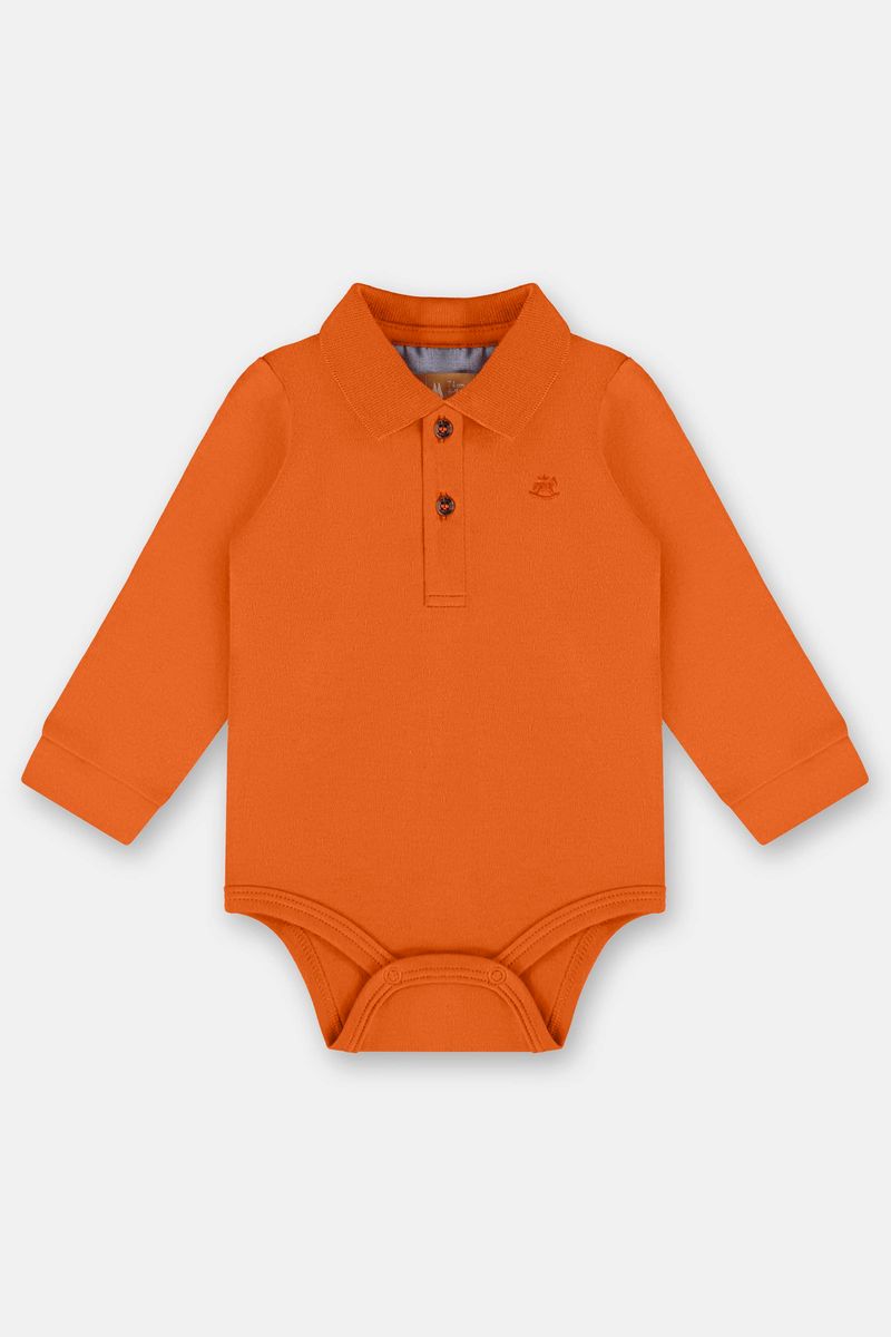 body-polo-bebe-menino-suedine-laranja-frente