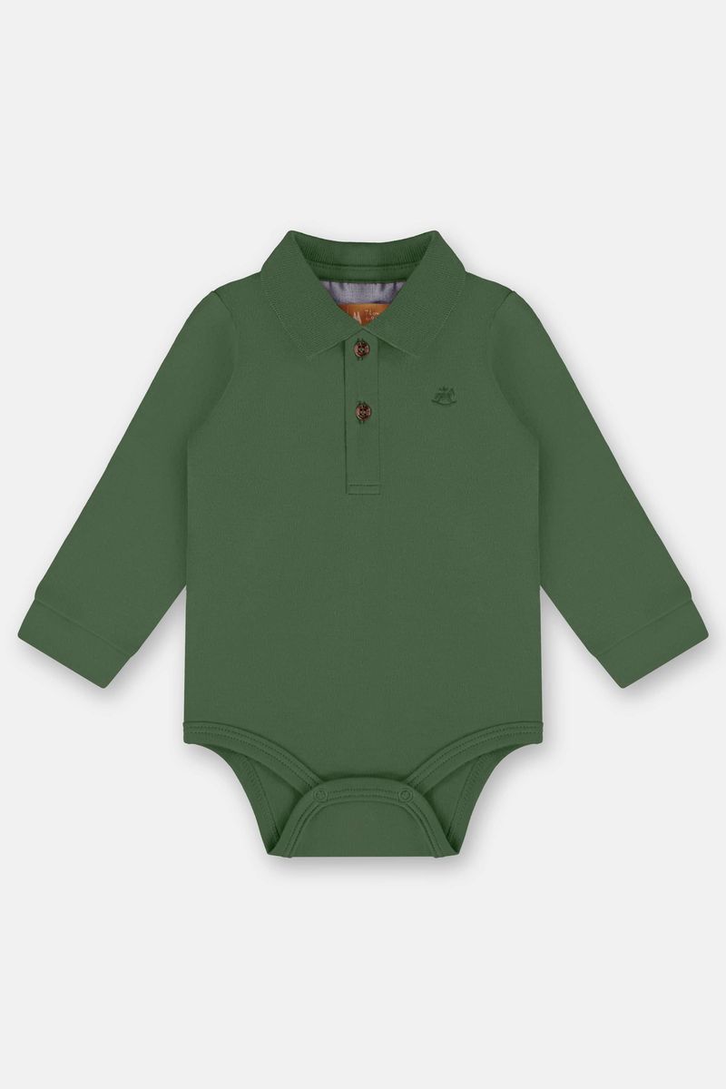 body-polo-bebe-menino-suedine-verde-frente