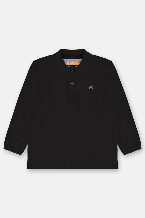 Camisa Polo Infantil Masculina em Piquet (Preto) Up Baby