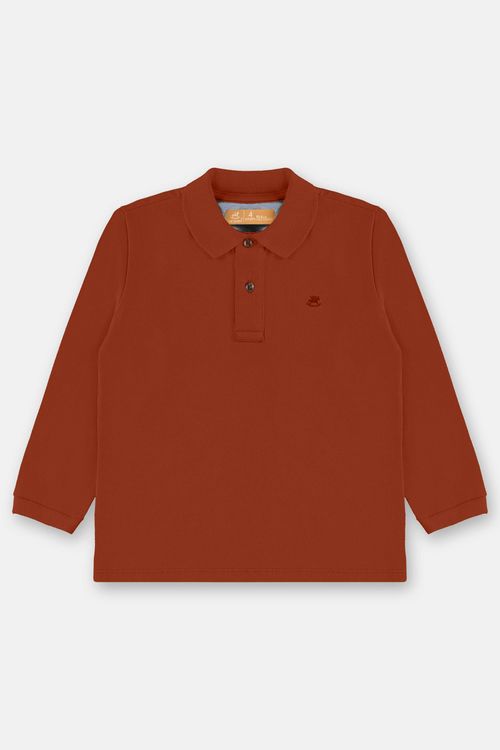 Camisa Polo Infantil Masculina em Piquet (Marrom) Up Baby