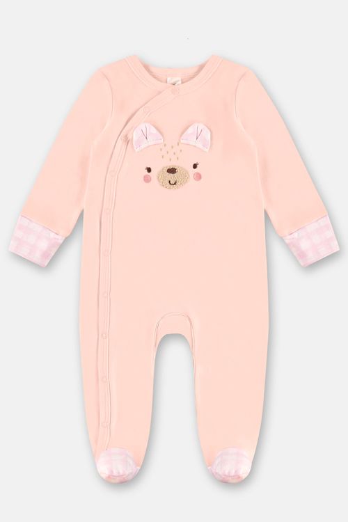 Macacão para Bebê Menina em Suedine (Rosa Claro) Up Baby