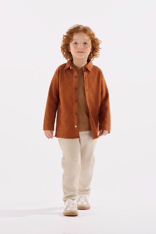 Conjunto Infantil com Camisa e Calça para Menino (Marrom) Up Baby