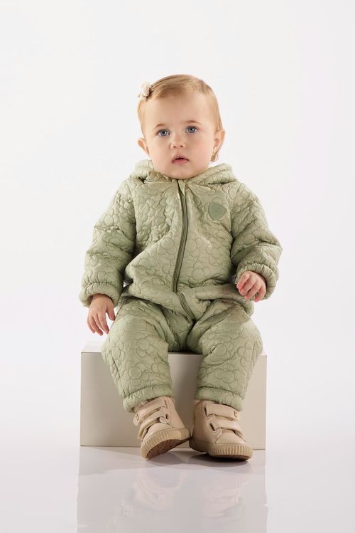 Macacão Acolchoado para Bebê Menina (Verde) Up Baby