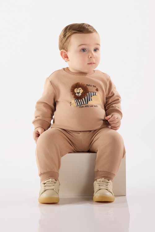 Conjunto para Bebê Menino em Molecotton (Marrom) Up Baby