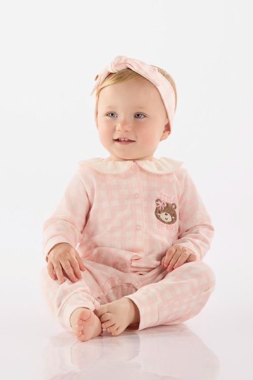 Faixa de Cabelo Comfy para Bebê Menina em Suedine (Rosa) Up Baby