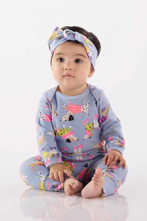 Body Manga Longa para Bebê Menina (Azul) Up Baby