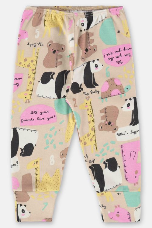 Calça Estampada para Bebê Menina (Off White) Up Baby
