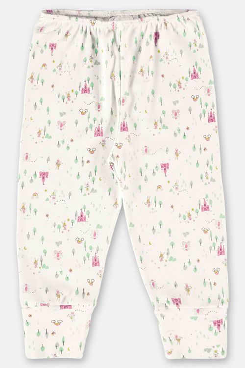 Calça Estampada para Bebê Menina (Off White) Up Baby
