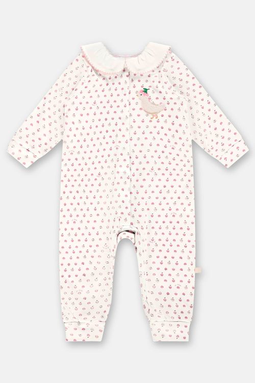 Macacão para Bebê Menina em Suedine Comfy (Off White) Up Baby