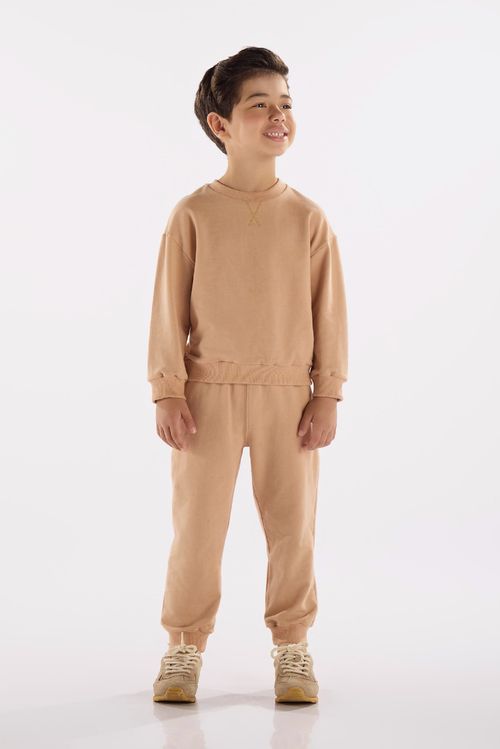 Conjunto Nature Infantil Masculino com Blusão e Calça (Marrom) Up Baby