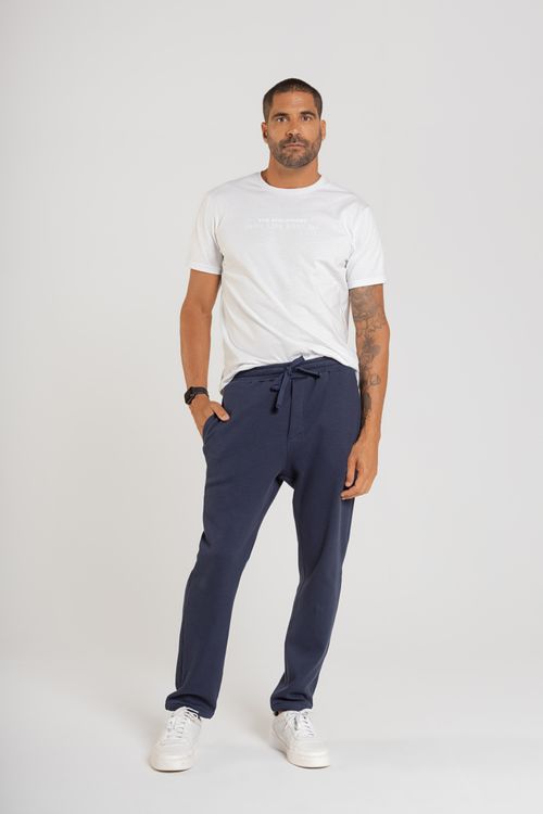 Calça Masculina em Malha Alfaitaria com Elastano (Azul Marinho) The Philippines