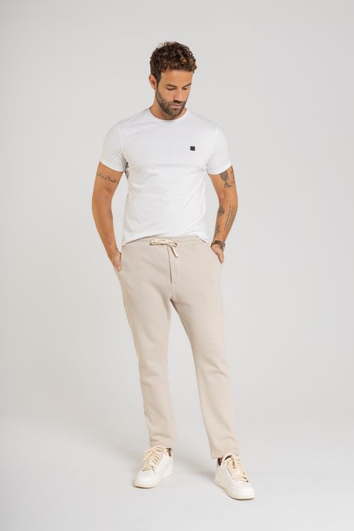 Calça Masculina em Malha Alfaitaria com Elastano (Bege) The Philippines