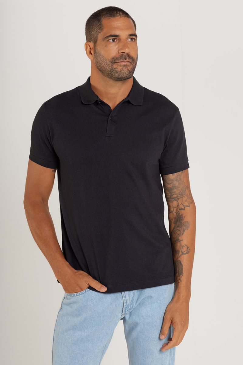 Camiseta-Masculina-Basica-em-Meia-Malha-Preto-Just-Basic
