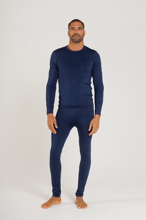 Camiseta Masculina em Malha Térmica (Azul Marinho) Just Basic