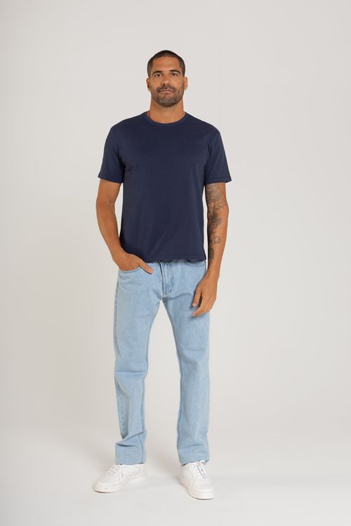 Camiseta Masculina em Malha Texturizada (Azul Marinho) Just Basic
