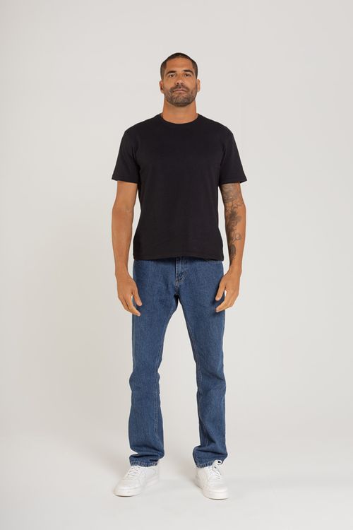 Camiseta Masculina em Meia Malha (Preto) Just Basic