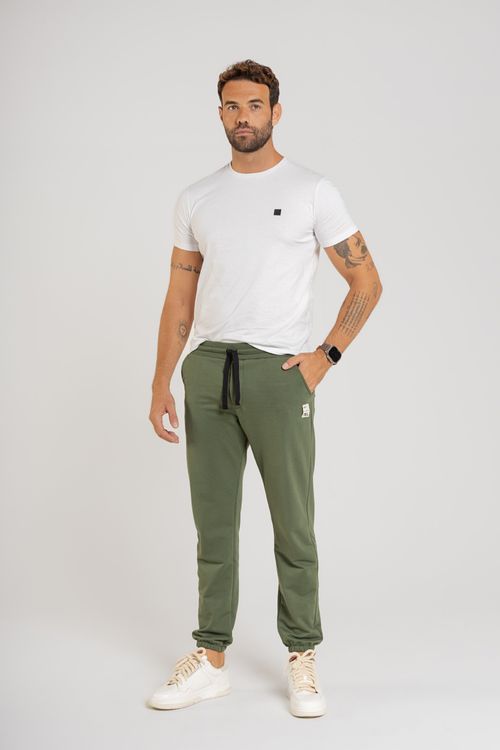 Calça Básica Masculina em Moletom Sem Felpa (Verde) The Philippines