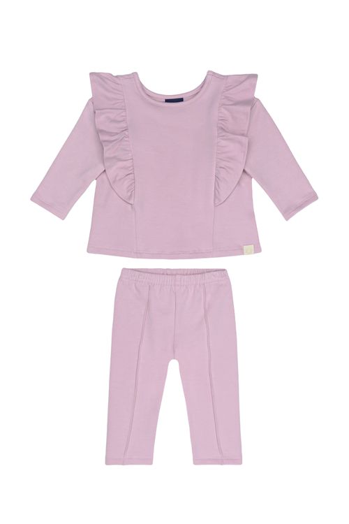 Conjunto para Bebê Menina em Molecotton (Rosa) Guloseima
