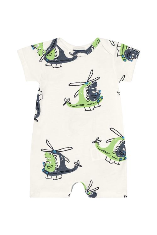 Macaquinho Pijama para Bebê Menino (Off White) Guloseima
