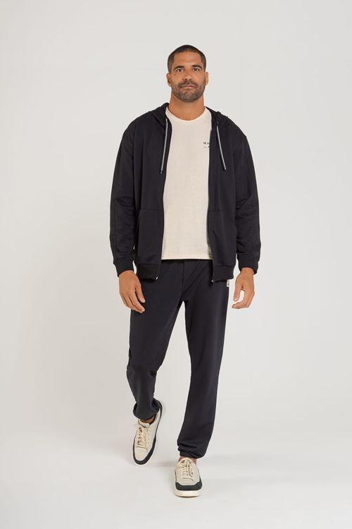 Jaqueta Básica Masculina em Moletom sem Felpa (Preto) The Philippines