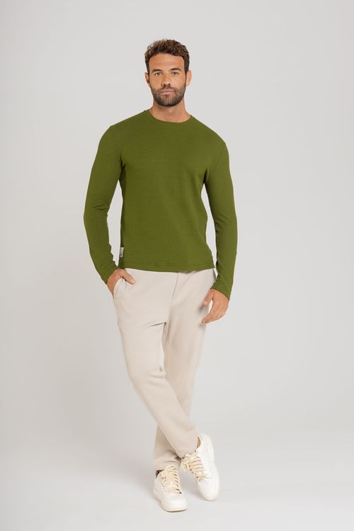 Camiseta Masculina em Malha Texturizada (Verde) The Philippines