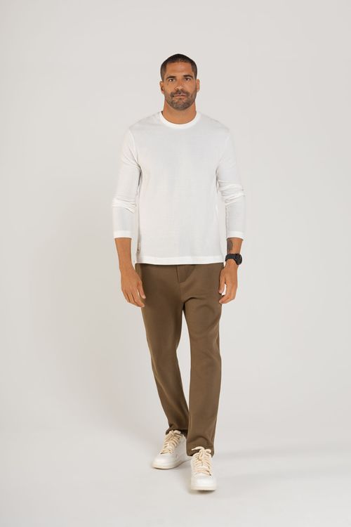 Camiseta Masculina em Malha Texturizada (Off White) The Philippines