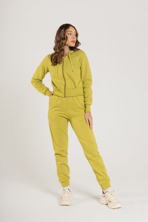 Calça Básica em Moletom Feminino Adulto (Verde) Just Basic