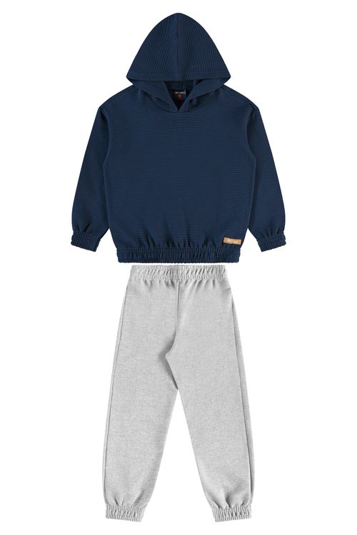 Conjunto Infantil Masculino Blusão e Calça (Azul Marinho) Guloseima