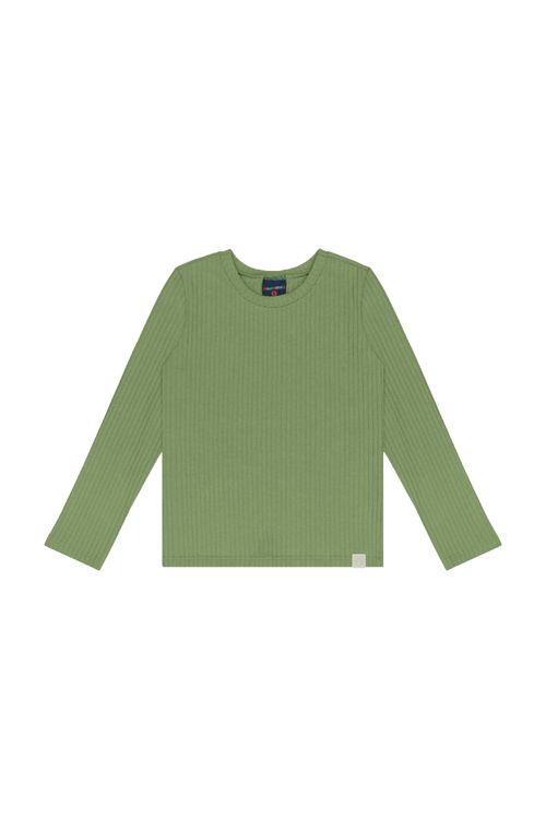 Blusa Infantil Feminina em Ribana (Verde) Guloseima