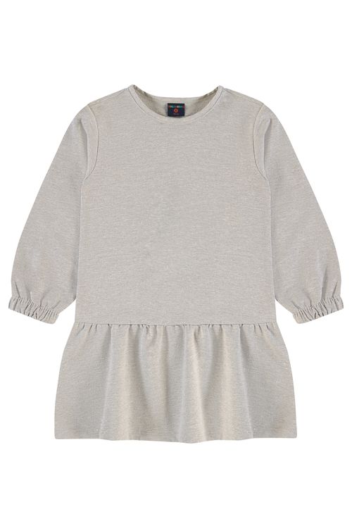 Vestido em Moletom com Glitter Infantil (Cinza) Guloseima
