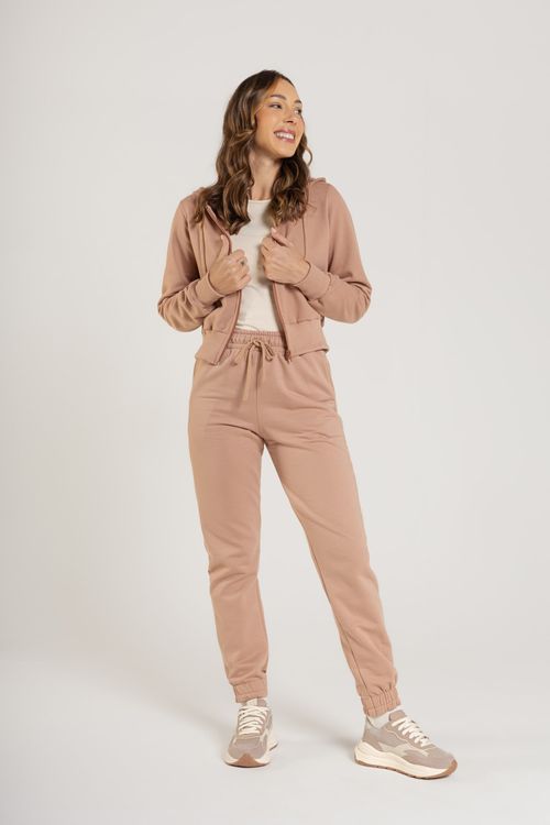 Calça Básica em Moletom Feminino Adulto (Marrom) Just Basic