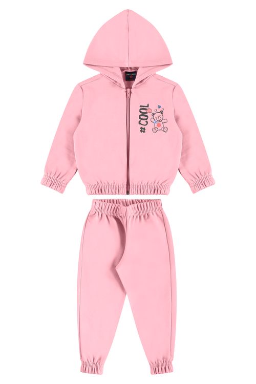 Conjunto para Bebê Menina em Moletom Felpado (Rosa Claro) Guloseima