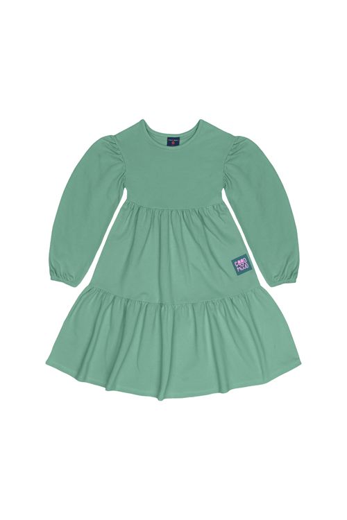 Vestido Infantil em Molecotton Sem Felpa (Verde) Guloseima