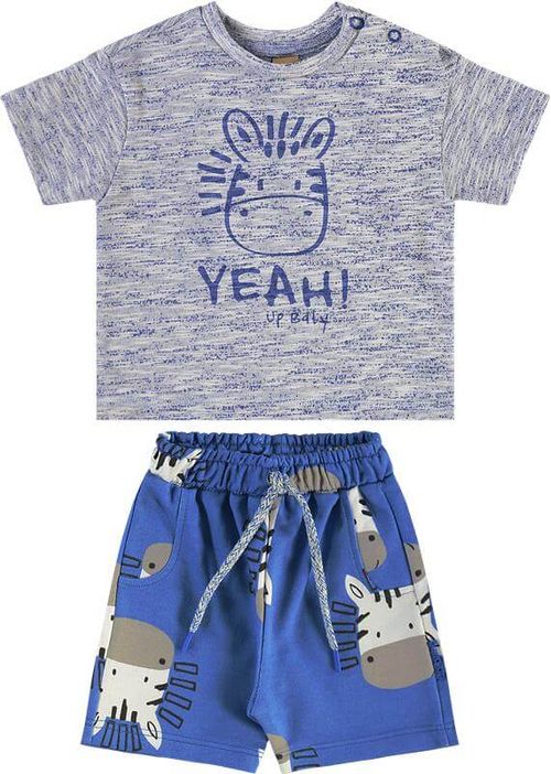 Conjunto para Bebê Menino com Camiseta e Bermuda (Azul) Up Baby
