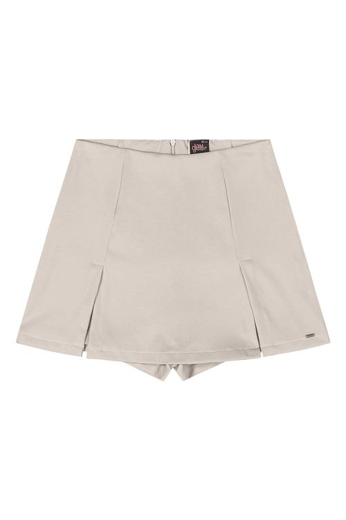 Short-Saia Juvenil em Tecido (Bege) Gloss