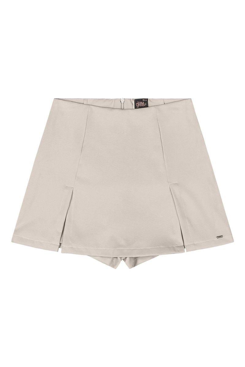 Short-Saia Juvenil em Tecido (Bege) Gloss