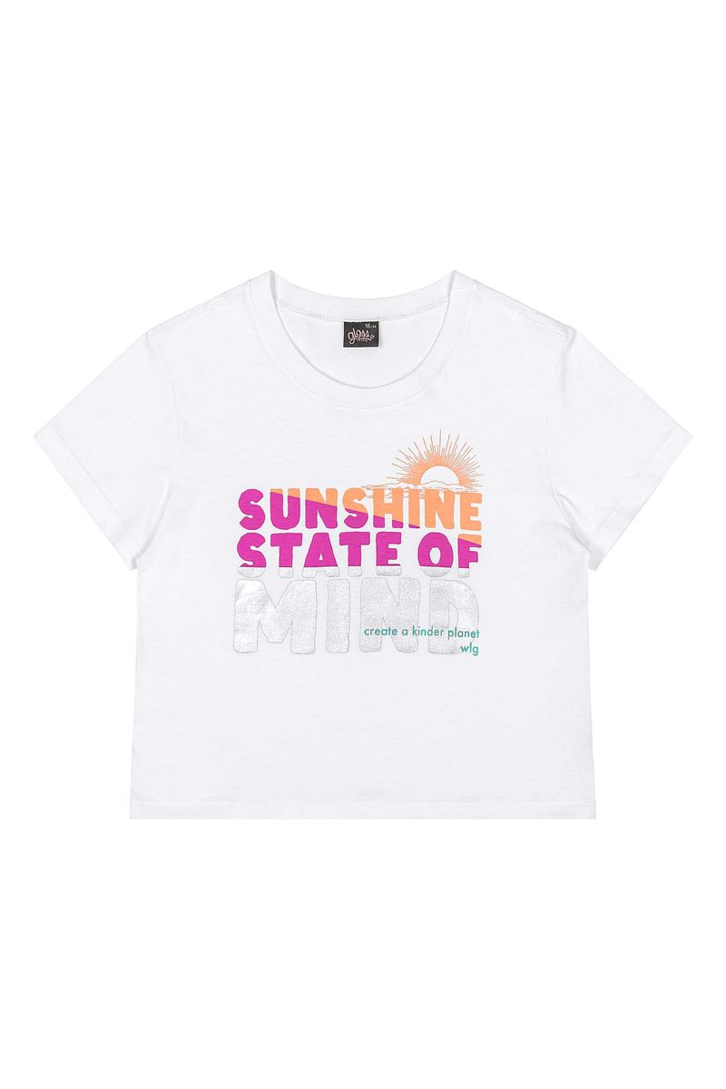 Blusa Estampada Juvenil (Branco) Gloss