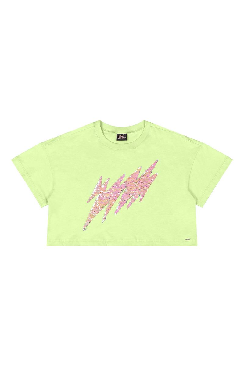 Blusa Juvenil com Paetê (Verde) Gloss
