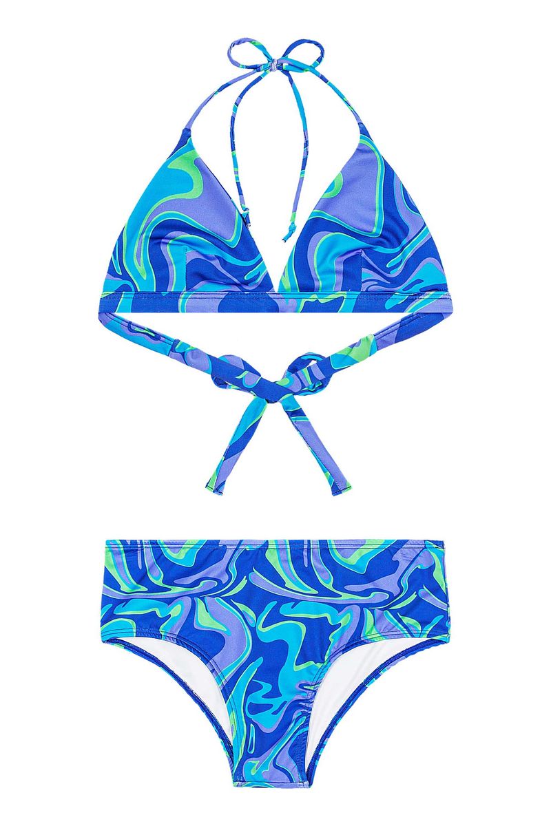 Conjunto de Biquíni Juvenil em Malha FPS +50 (Azul) Gloss