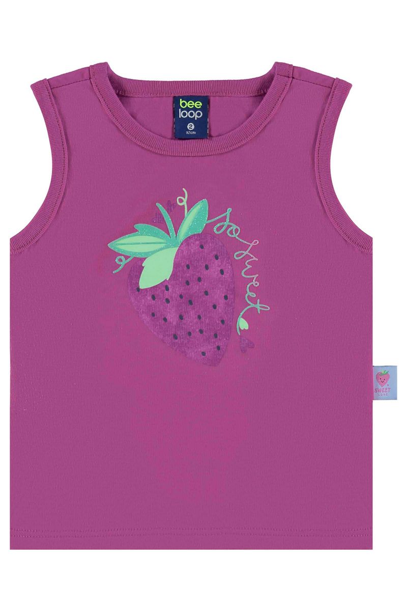 Conjunto Infantil Morangos para Menina (Roxo) Bee Loop