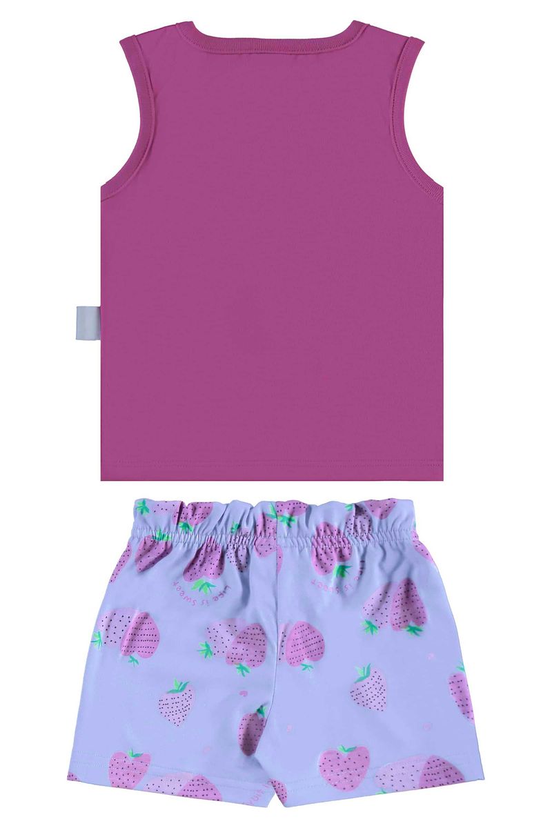 Conjunto Infantil Morangos para Menina (Roxo) Bee Loop