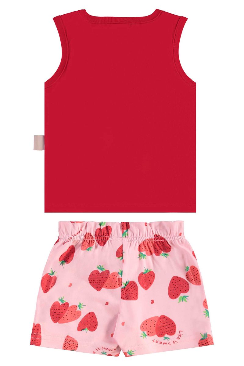 Conjunto Infantil Morangos para Menina (Vermelho) Bee Loop