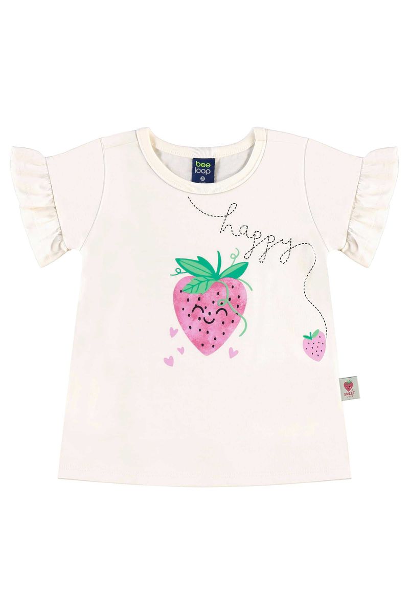 Conjunto com Blusa e Legging para Menina (Off White) Bee Loop