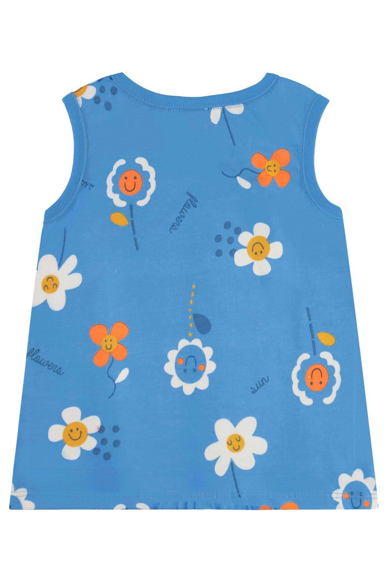 Conjunto com Regata e Bermuda Ciclista para Menina (Azul) Bee Loop