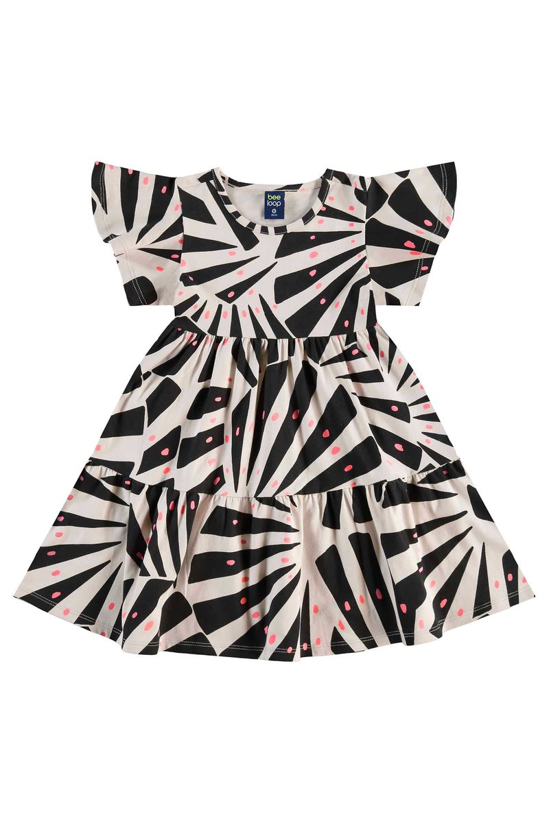 Vestido-infantil-para-menina-com-recortes-franzidos-e-estampa-de-listras.