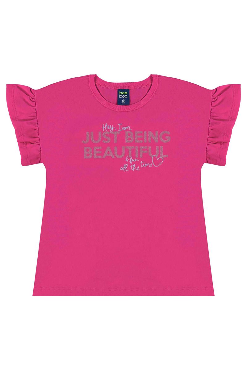 Conjunto com Blusa e Legging Estampada para Menina (Rosa) Bee Loop