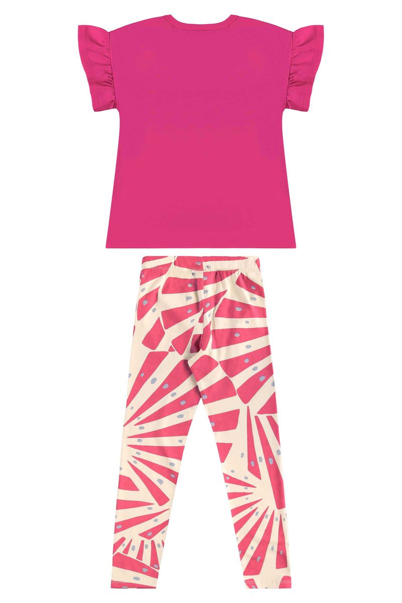 Conjunto com Blusa e Legging Estampada para Menina (Rosa) Bee Loop