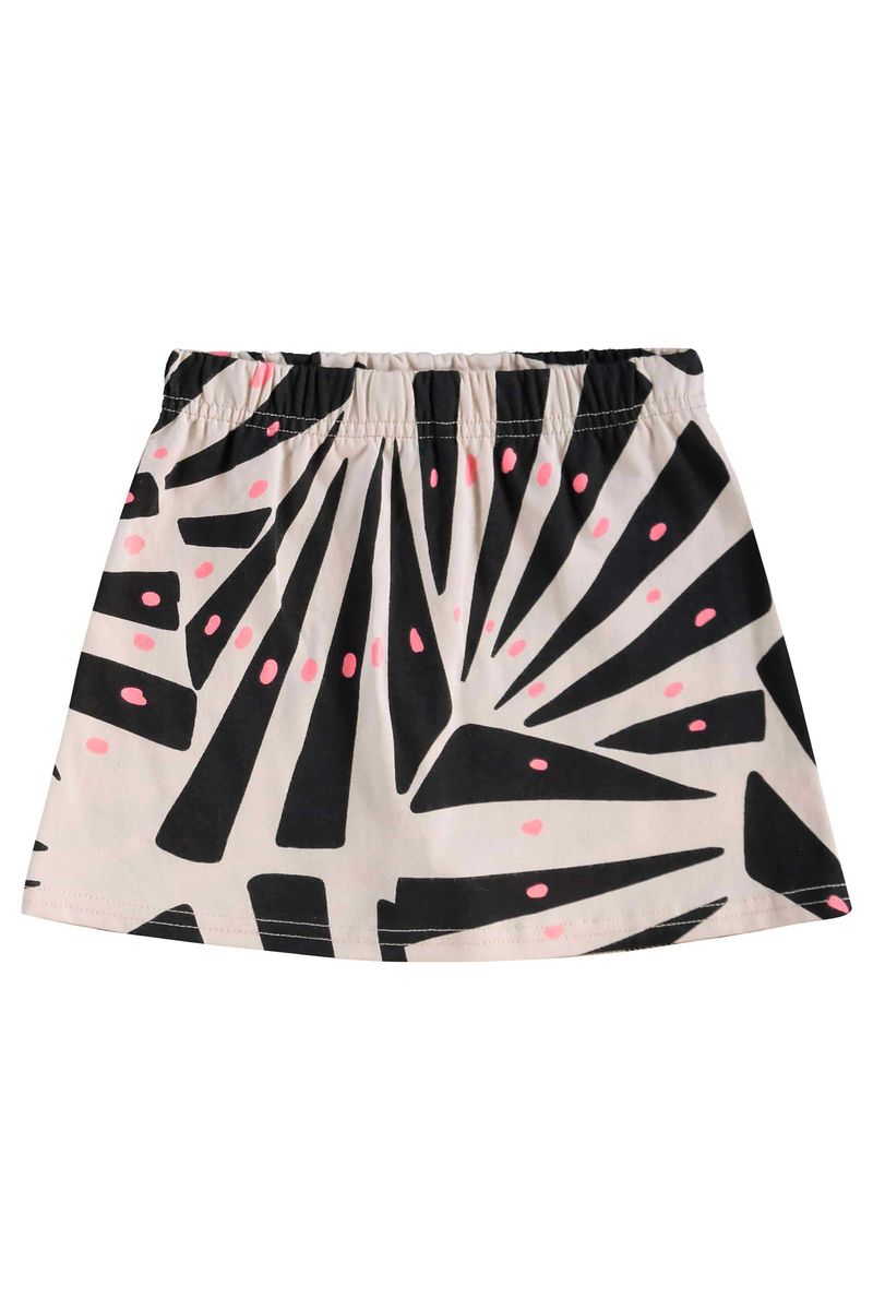 Conjunto com Blusa Cropped e Short-Saia para Menina (Preto) Bee Loop