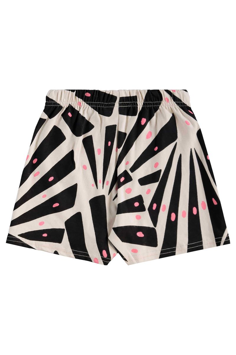 Conjunto com Blusa Cropped e Short-Saia para Menina (Preto) Bee Loop