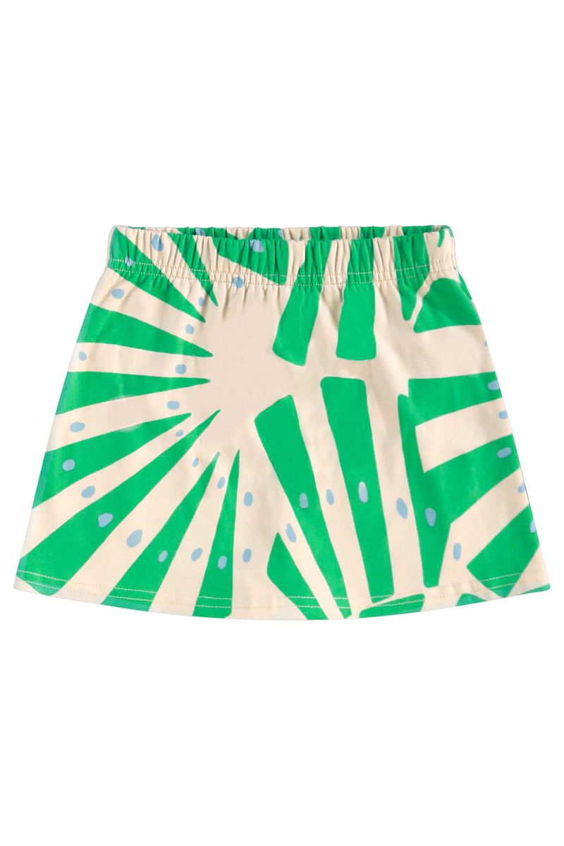 Conjunto com Blusa Cropped e Short-Saia para Menina (Verde) Bee Loop